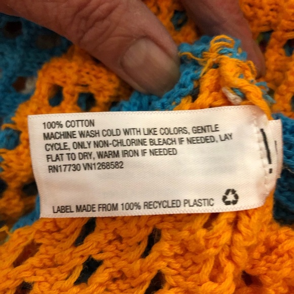 Wild Fable Loose Knit Sweater Pink/White/Orange/ Lime Green/Turquoise Size Med - Picture 7 of 7